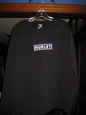 XL Hurley Reflective Logo Black Long Sleeve Shirt in Excellent Condition